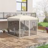 Outsunny 10' x 10' Pop Up Canopy Tent with Netting, Instant Screen House Room, UV-Resistant Sun Shelter, Height Adjustable with Windows