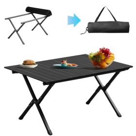 Black Camping Roll Table 86X60X42cm