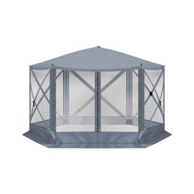 Dark Gray Hexagonal Automatic Folding Tent 12X12ft