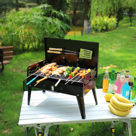 Portable Charcoal Grill with Adjustable Heights