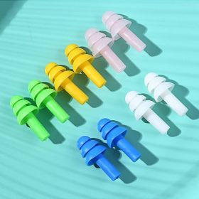 5 Pairs Solid Color Silicone Noise-cancelling Swimming Earplugs