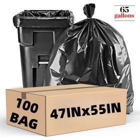 65+ Gallon Trash Bags – Heavy Duty, Tear-Resistant, Weatherproof (100 Count)