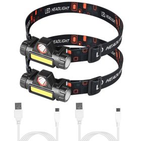 2 Packs Rechargeable Headlamp IPX4 Waterproof