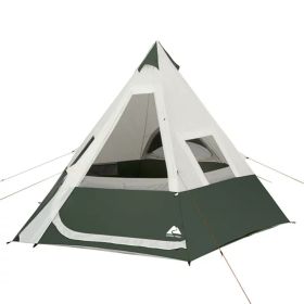 Spacious 7 Person Teepee Tent with Vented Rear Window