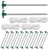 Heavy Duty Tent Pegs Ropes Set 20Pcs 9.8in