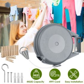 Retractable Clothesline Outdoor 49FT PVC