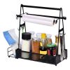 Utensil Caddy Metal Grill with Paper Towel Holders