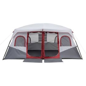 10 Person Family Cabin Tent, 2 Room Huge Tent with Storage Pockets