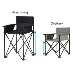 High-Back Folding Beach Chair with Armrests