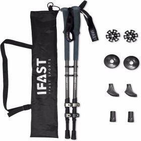 Pair of 2 Anti-shock Adjustable Alpenstock Trekking Poles