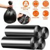 4 Rolls Black Garbage Bags 6.18 Gallons Unscented Disposable Trash Bags