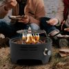 15-inch Portable Propane Fire Pit with Cooking Support & Regulator