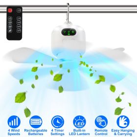 2-in-1 Camping Fan with Lantern & Remote  Product Description