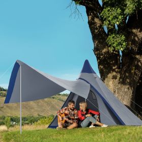 2-3 Person Teepee Tent with Porch Canopy and Fast Setup