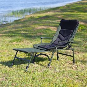 Folding Reclining Camping Chair with Adjustable Footrest