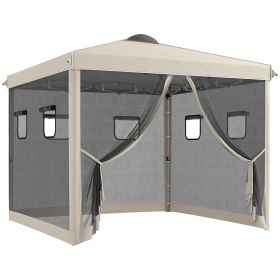 Outsunny Easy Pop Up 10' x 10' Canopy Tent with Netting