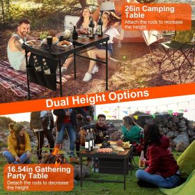 Foldable Camping Table Collapsible Picnic Aluminum Alloy Grill Stand