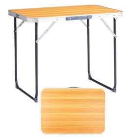 2.3ft Wood Grain Outdoor Aluminum Alloy Rectangular Folding Tabletop
