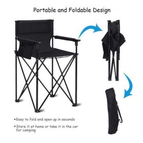 High-Back Folding Beach Chair with Armrests