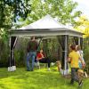 Outsunny 12' x 12' Canopy Tent with Mesh Netting--Light Gray