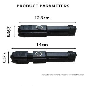 USB Telescopic Zoom Strong Light Outdoor Flashlight