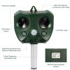 Ultrasonic Animal Repeller Solar Powered Motion Sensor LED Flashing Lights