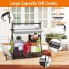 Utensil Caddy Metal Grill with Paper Towel Holders