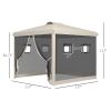 Outsunny Easy Pop Up 10' x 10' Canopy Tent with Netting