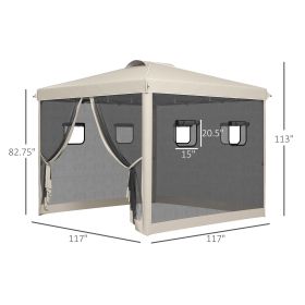 Outsunny Easy Pop Up 10' x 10' Canopy Tent with Netting