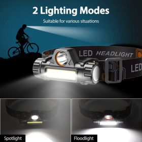2 Packs Rechargeable Headlamp IPX4 Waterproof