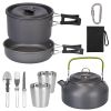 12 Pieces Camping Aluminum Pot Pans Kit