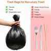 4 Rolls Black Garbage Bags 6.18 Gallons Unscented Disposable Trash Bags