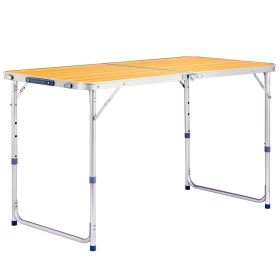 Wood Grain Outdoor Folding Table Aluminum Alloy 6.8X7.2ft  50kg