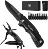 9-in-1 Multi-Tool Pocket Folding Blade Knife - Tactical Survival Rescue Gear Repair Equipment for Outdoor Camping