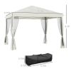 Outsunny 10' x 10' Pop Up Canopy Tent with Netting, Instant Gazebo, Ez up Screen House Room with Carry Bag, Height Adjustable, for Outdoor, Garden
