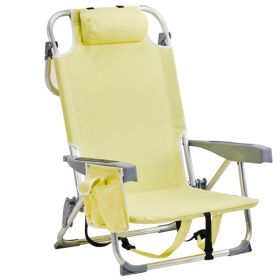 63x65x82cm, Yellow, Aluminium Beach Chair (Color: Yellow)