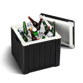 10 Gallon Cooler Side Table, Multi-purpose Ice Cooler (Color: Black)