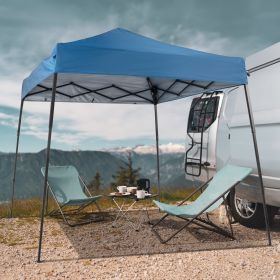 6X6ft Sky Blue Diagonal Band With One Side Of Surrounding Cloth Shed Canopy (Option: Blue canopy and Black tubes)