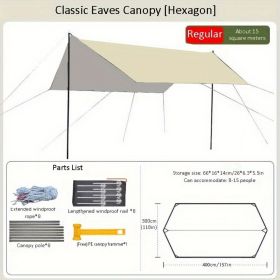 3x4m RV Tent Shade – All-Weather Shelter for Campsites and Road Trips (Color: Khaki)