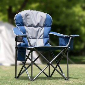 Oversized 500 lb Camping Chair with Cooler Bag (Option: Blue Gray)