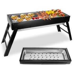Foldable Charcoal BBQ Grill for Camping & Backyard (Option: Standard)