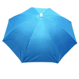 Hands-Free Folding Umbrella Hat (Color: Sky Blue)