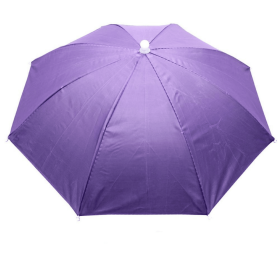 Hands-Free Folding Umbrella Hat (Color: Violet)