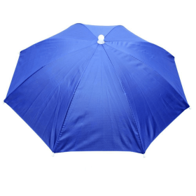 Hands-Free Folding Umbrella Hat (Color: Sapphire Blue)