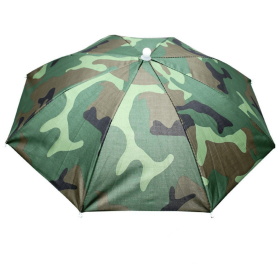 Hands-Free Folding Umbrella Hat (Color: Camouflage)