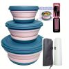 3pcs/Set Silicone Bowl, Lunch Box, Salad Bowl Containers Set