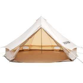 VEVOR 4-Person Canvas Bell Tent with Stove Jack – 3M (Tent Type: Mongolian Yurt Tent, Diameter: 3 m)