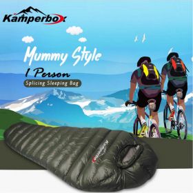 Kamperbox AM1000 Ultralight Down Mummy Sleeping Bag (Color: as picture)