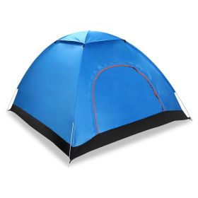 4 Persons Camping Waterproof Popup Tent Instant Setup (Color: Blue)