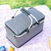 Large Picnic Basket, Insulated Foldable Cooler Bag